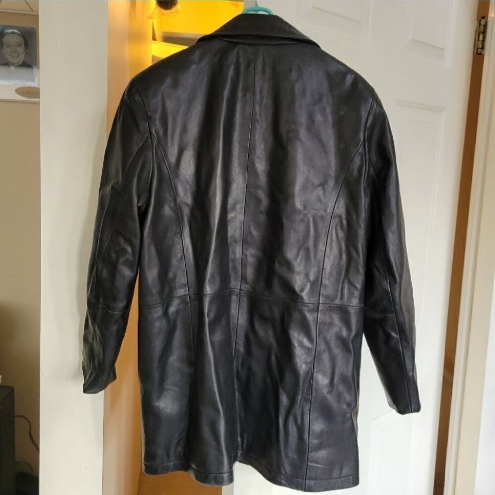90s y2k vintage Leather blazer  jacket oversized small - Picture 8 of 14